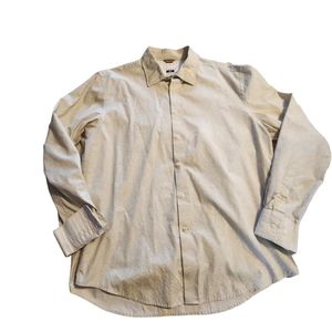 Joseph Abboud Men's Floral Cream Long-Sleeve Button Down Shirt Size Large D33